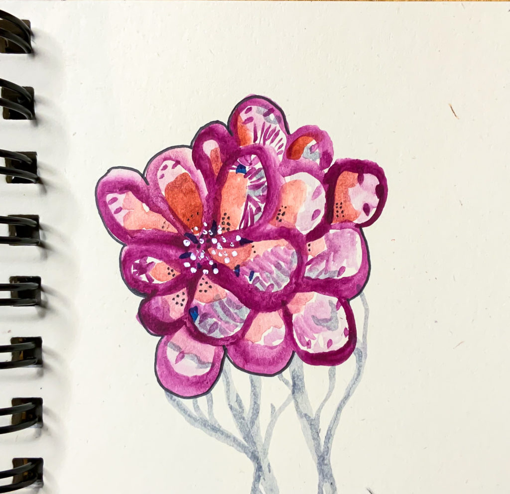 weird doodle of a pinkish plant
