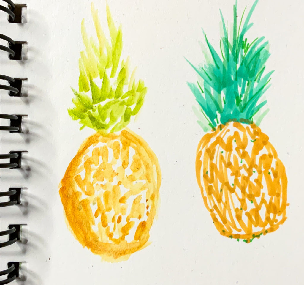 doodled pineapple with marker
