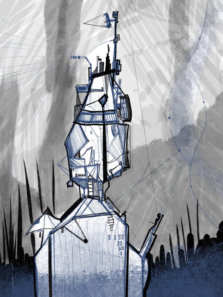random tower doodle in procreate