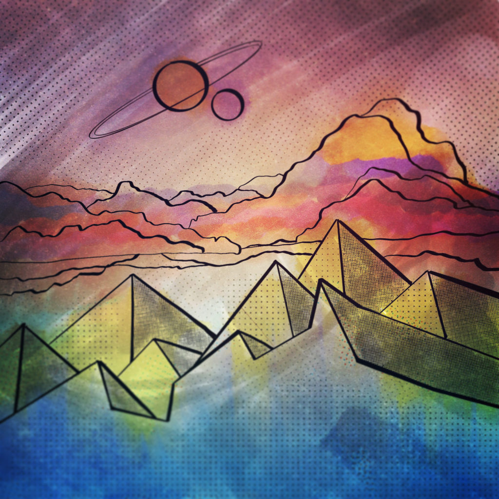 Random doodles in procreate mountains and clouds