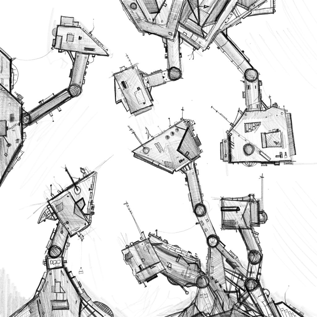 Robot doodles in fresco